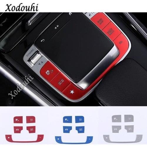 For Mercedes Benz GLA 2020 2021 Car Body Switch Button Inner Middle Front Shift Stall Gears Paddle Cup Frame Trim Sticker 5pcs