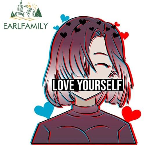 EARLFAMILY 13cm x 11cm for E-Girl Yandere Otaku Car Sticker Personality Anime Decals Vinyl Scratch-Proof Laptop Decoration