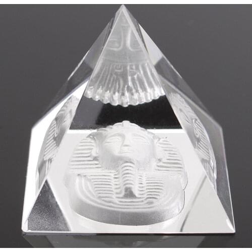Energy Healing Small Feng Shui Egypt Egyptian Shape Clear Crystal Pyramid Ornament Reiki Chakra Healing Amulet Home Decor Gifts