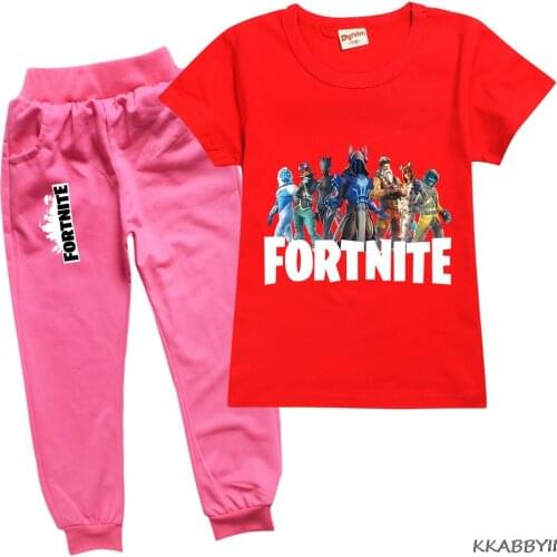 Fortnite Game cotton short-sleeved T-shirt trousers suit summer sports leisure clothing set