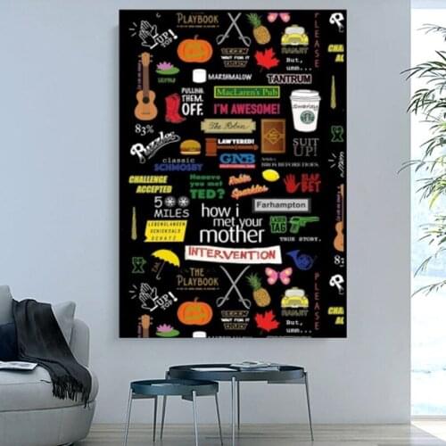 How I Met Your Mother Home Decor Nordic Canvas Painting Wall Art Posters and Prints Decor for Bedroom Dorm Room