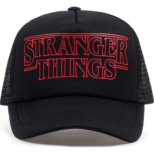 TUNICA Stranger Things Dustin Caps Hat Summer Cool Black Mesh Trucker Caps Men Adjustable Summer Cool Net Mesh Hats For Summer
