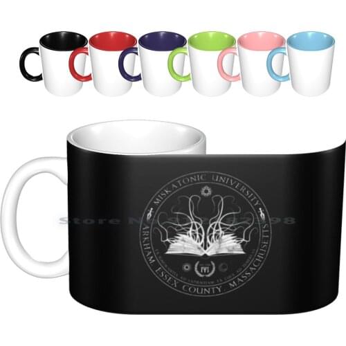 Miskatonic Sigil Ceramic Mugs Coffee Cups Milk Tea Mug Miskatonic Cthulhu University Arkham Massachusetts Horror Goth Monster