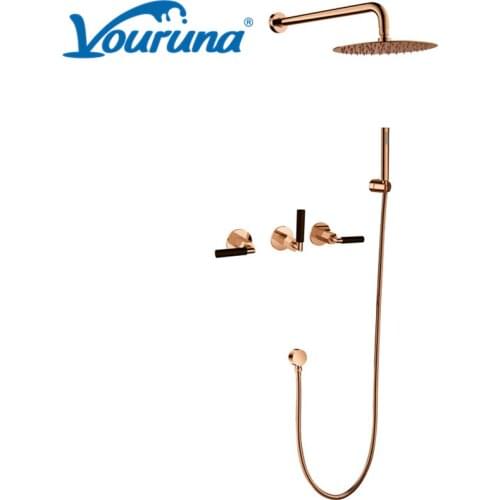 Vouruna luxurious rose golden shower kit & bath kit
