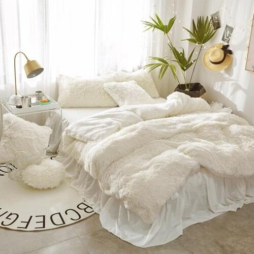 1.2/1.5/1.8/2.0m Home Quilt Cover 4pc Plush Bed Sheet Winter Warm Autumn Hotel Bedclothes Bedding With Pillow Case Set Y140