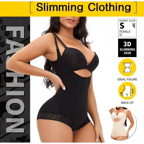 Shapewear for Women Waist Trainer Tummy Control Fajas Colombianas Body Shaper Zipper Buckle Open Bust Bodysuit Corset Cincher