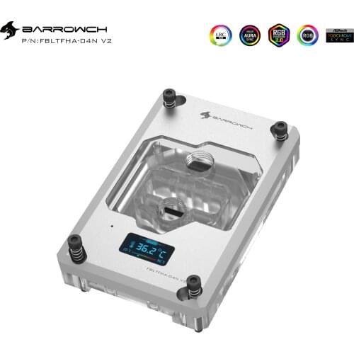 Barrowch CPU Water Block use for AMD RYZEN AM3 AM4 with dynamic color screen/ RGB Light compatible 5V 3PIN Header in Motherboard
