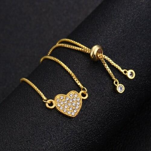 Hot Sale Charming Heart Bracelets&Bangles For Women Girls Gold Silver Color Simple charm Metal Bracelets Jewelry Wholesale