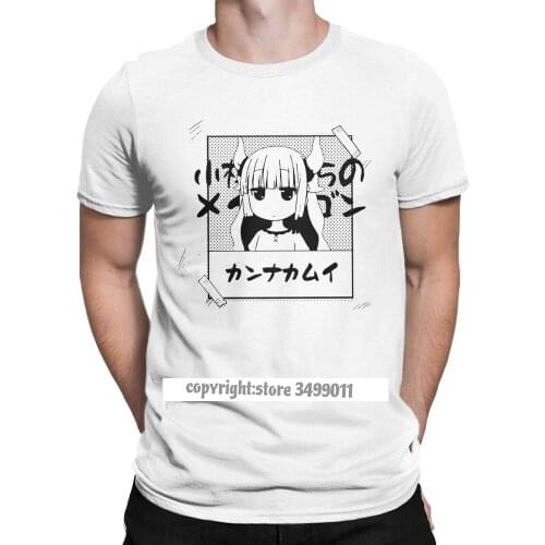 Mens Tee Shirts Kanna Kamui Manga Style Cotton Tee Shirt Anime Clothing Kobayashi-san No Maid Dragon T Shirt