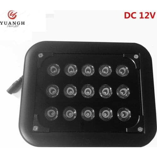 Outdoor CCTV Fill Light DC 12V Black Metal Waterproof IR Infrared Illuminator Lamp For Security Cameras