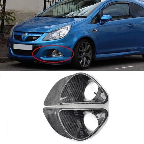 Real Carbon Fiber Fog Light Covers Trim Accessories For Vauxhall Opel Corsa D VXR OPC Car Lights Decoration