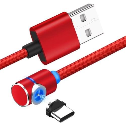 Nylon USB C Cable 90 Degree Fast Charger USB Type C Cable for Xiaomi Mi 8 Samsung Galaxy S10 Plus Mobile Phone USB-C Cord