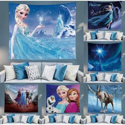 Disney Frozen Anna Elsa Birthday Party Decor Disposable Tableware Accessories Waterproof Wall Sticker Photo Background Wallpaper