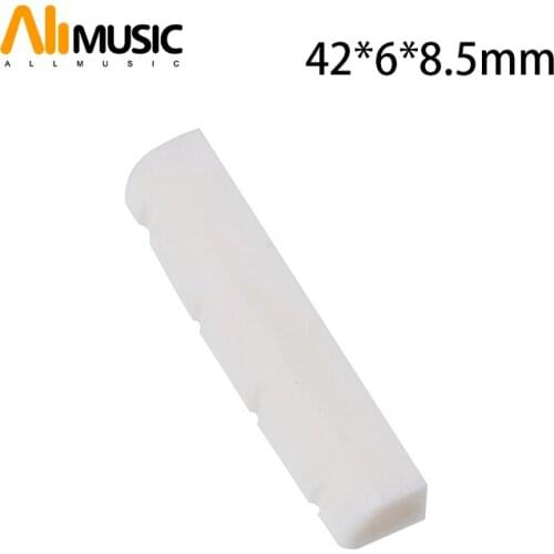 Wholesales 10pcs 6MM Slotted Real Bone 4 String Bass Nuts For Electric Bass 42*6*8.5mm