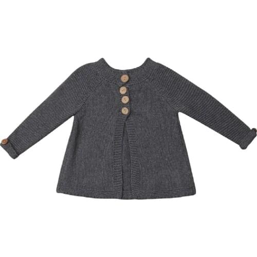 1-8Y Autumn Winter Toddler Kids Baby Girl Long Sleeve Cable Knit Sweater Cardigan Jacket Coat Outwear