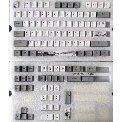 Landscape Thick PBT Dye-sublimated Keycaps OEM Profile Fit Cherry MX Switches for GK61 GK64 GH60 XD60 XD64 Mechanical Keyboards