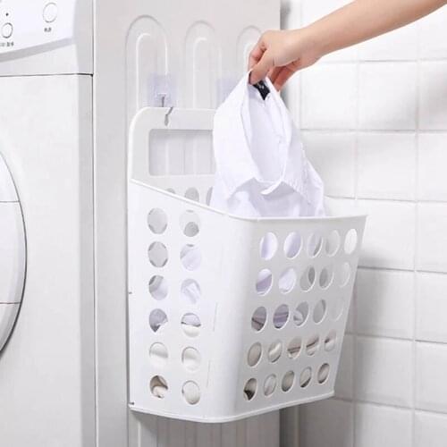 Plastic Dirty Clothes Basket Punch-Free Bedroom Bathroom Laundry Basket