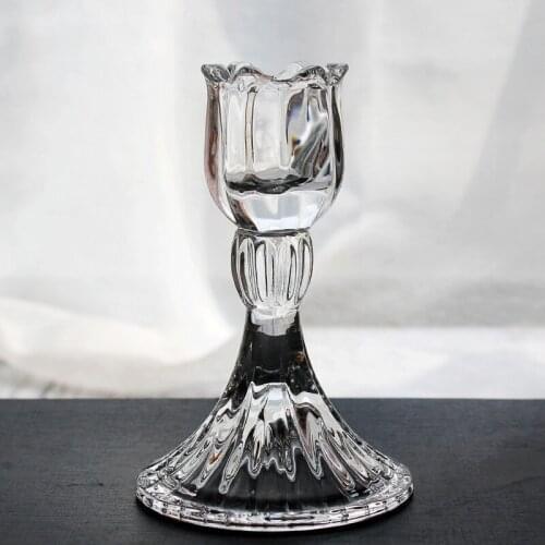 Candle Holder European Style Simple Candelabros Decorativos Lead-Free Glass Tall Pole Home Decoration Decoracion Hogar Moderno