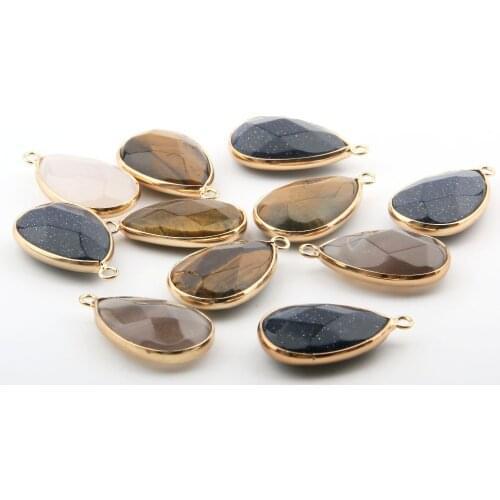 Natural Stone Pendants Exquisite accessories Water drop shape DIY for Necklace or Jewelry Making size 30*18*8 mm