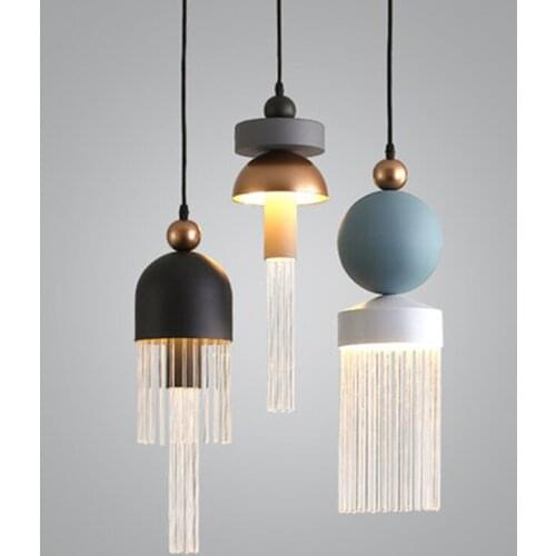 Nordic LED Glass Luster Pendant Lamp Lights Romantic Hanging Lamps Lighting Chandeliers Modern Restaurant Light Fixtures