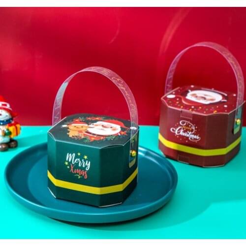 Wrap Portable Paper Box Santa Claus Candy Boxes Christmas Sweets Cake Gift Party Decoration Creativity Tote Bag SN1359