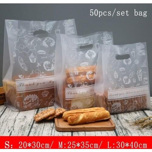 50pcs/set Clear Cute Candy Bags Cookie Packaging Bag for Party Bread Package