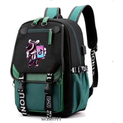 Tik Tok New USB Charging Bookbag Tik Tok Backpack Women Back Pack Laptop School Bags for Teenage Girls Schoolbag