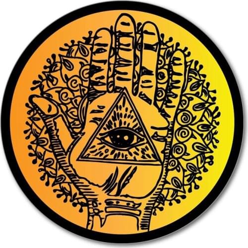 S50346# 10/13/15/17CM Personality PVC Decal Hand Of Fatima Hamsa Ink Eye Waterproof Car Sticker on Motorcycle Laptop Decorative