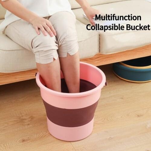 4.6L,10L,16.8L Collapsible Bucket Portable Folding Bucket With Handle Thickened Household Cleaning Tool for Car Washing
