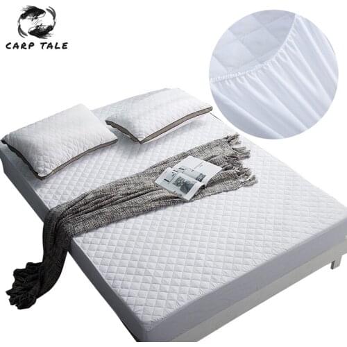 Quilted Bed Cover Elastic Fitted Sheet Bed Linen Anti-mite Mattress Cover King Bedspreads Bed Protector Stretch Mattress Pad