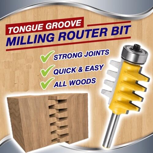 Tongue Groove Milling Router Bit T-Slot Milling Cutter Tongue & Groove Joint Assemble Router Bits for Wood Woodwork Cutting Tool