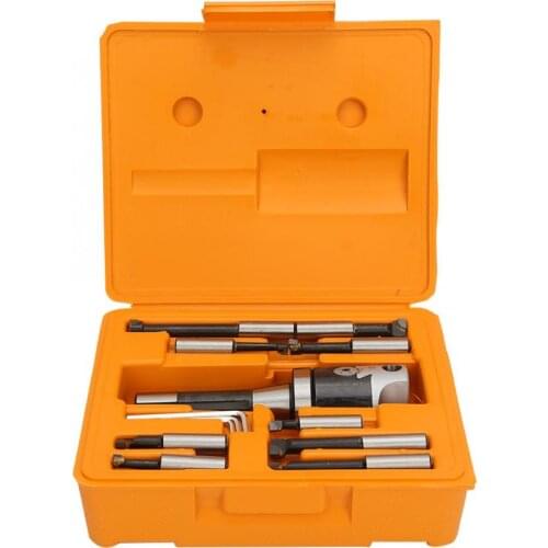 13pcs Carbon Steel English R8 Boring Bar CNC Lathe Process F1 0.001'' 7/16-20UNF Set