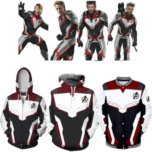 Endgame Hoodie Sweatshirt With Hat Mens Boys Cosplay Costumes Tony Stark Hoodies Jackets Long Sleeves Coats Hot Sale