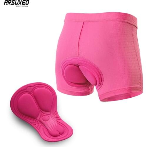 ARSUXEO Women Cycling Shorts 3D Gel Padded MTB Shorts Mountain Bike Bicycle Underwear Riding Racing Shockproof Underpants