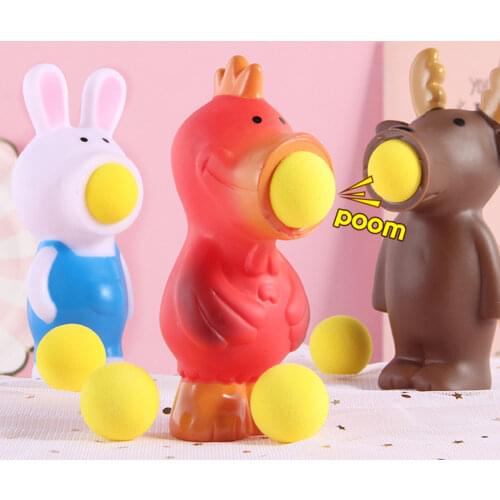 Creative Soft Rabbit Animal out Shoot Ball Anti-Stress Squeeze Kids Toy Gift set