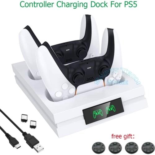 2021Newest PS5 Dual Controller Charger Stand Fast Charging Dock Station LED Indicator for Sony Playstation5 Wireless Gamepad