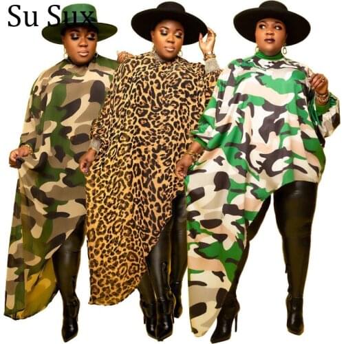 African Clothes Irregular Shirt Dress African Dresses For Women Plus Size Print Long Sleeve Loose Robe Vestidos 2021 Spring