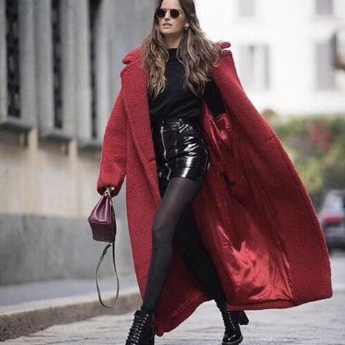 Winter Women Fur Coat Velvet Inside Luxury Woman Winter Woolen Coats Long European and American Style Streetwear Women A071