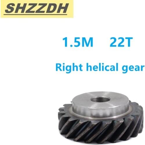 1PCS right-hand helical gear 45 degree 1.5 mold 22 tooth 45 steel instead of bevel gear 90 degree transmission