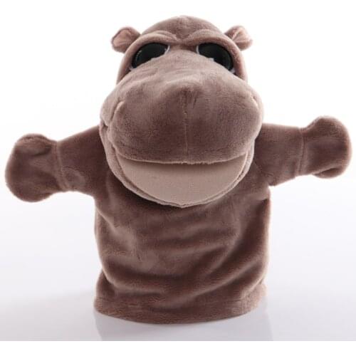 25cm Animal Hand Puppet Hippo Plush Toys Baby Educational Hand Puppets Cartoon Pretend Telling Story Doll Toy for Children Kids
