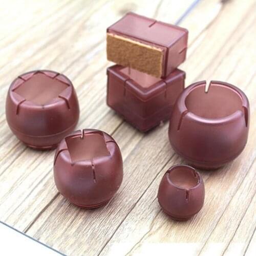 4Pcs Silicone Table Chair Leg Mat Non-slip Table Chair Leg Caps Foot Protection Bottom Cover Pads Wood Floor Protectors