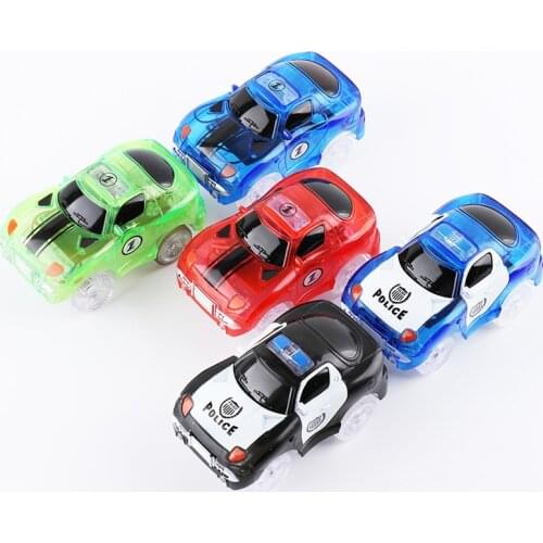 5.4cm Magic Electronics LED Car Toys With Flashing Lights Educational Toys Electronics Glow Car Lights Glowing Racing Toy