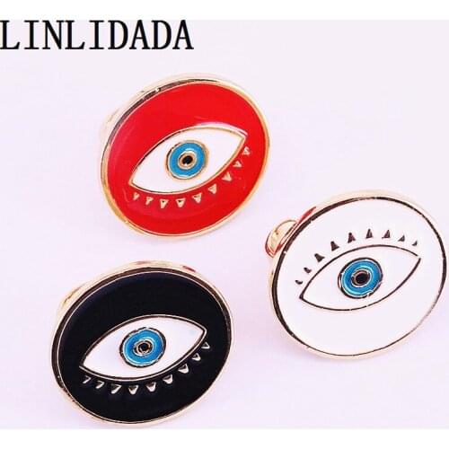 8Pcs New arrival enamel jewelry ring,white/black/red enamel plating adjustable ring,fashion beautiful jewelry rings