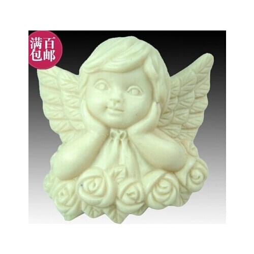 Angel Baby Molds Rose Flower Resin Candle Mould Chocolate Candy Moulds Form of Cake 3D Handmade Soap Silicone Mold NO.:S8003