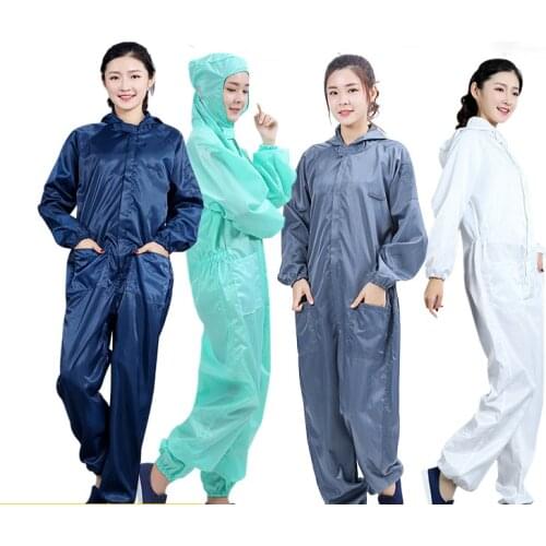 Anti-Static Coveralls Cleanroom Dustproof Suit Clean Clothes Hood Clean food Dust-proof Work Clothing Unisex Protective overalls