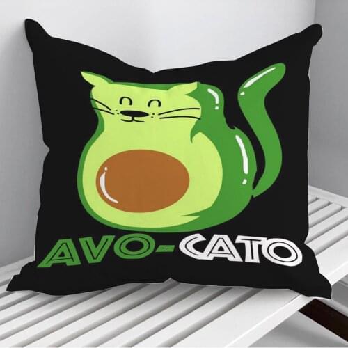 Avocado Avocato Cat Throw Pillows Cushion Cover On Sofa Home Decor 45*45cm 40*40cm Gift Pillowcase Cojines Dropshipping