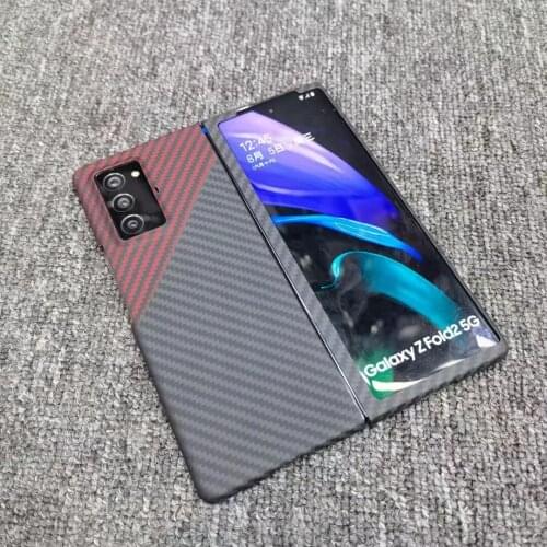 Carbon fiber phone case for Samsung galaxy Z Fold2 light Thin High-strength protective shell Aramid fiber material