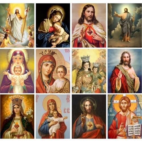 5D DIY Diamond Painting Full Drill Religion Portrait Diamond Mosaic Stitch Interior Paintings Art Picture Handicraft Home Decor