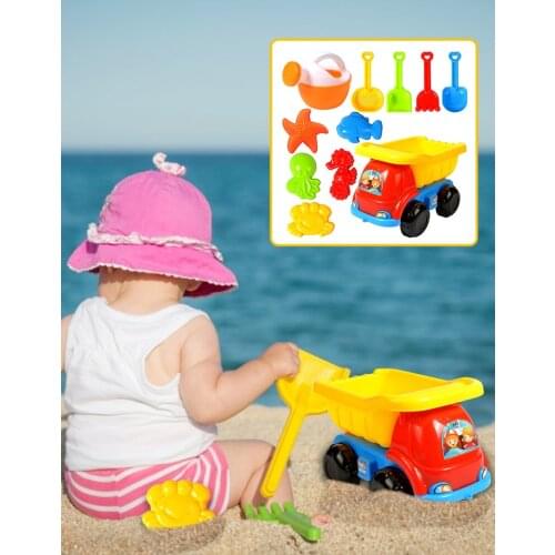 Kid Beach Toy Set Beach Castle Sand Water Toys Sand Toys For Toddlers Kids Outdoor Play With Sand Buckets Trucks And Expedient