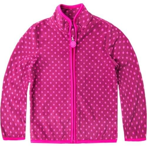 2-8 Y Children Girls Boys Print Polka Dot Striped Polar Fleece Jacket Sweatshirt Kids Faux outerwear Enfant